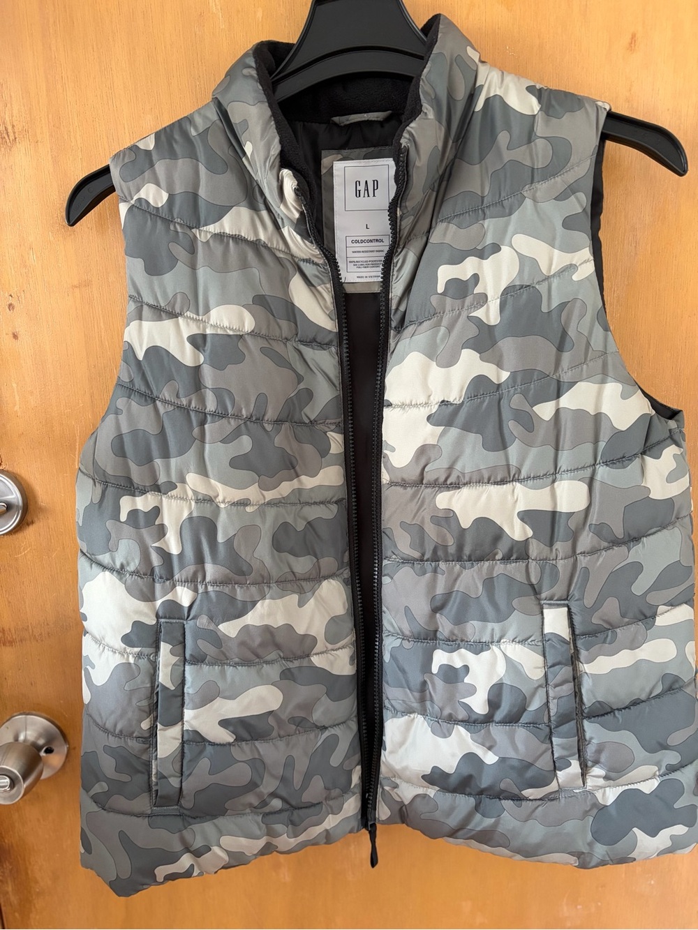 GAP Kids Grey Camouflage Puffer Vest